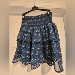 Old Navy Blue Floral A-Line Skirt